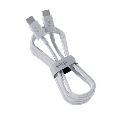 Dátový a nabíjací kábel USB-C - USB-C Allity. AUC-03, 100W, 2m, Biela