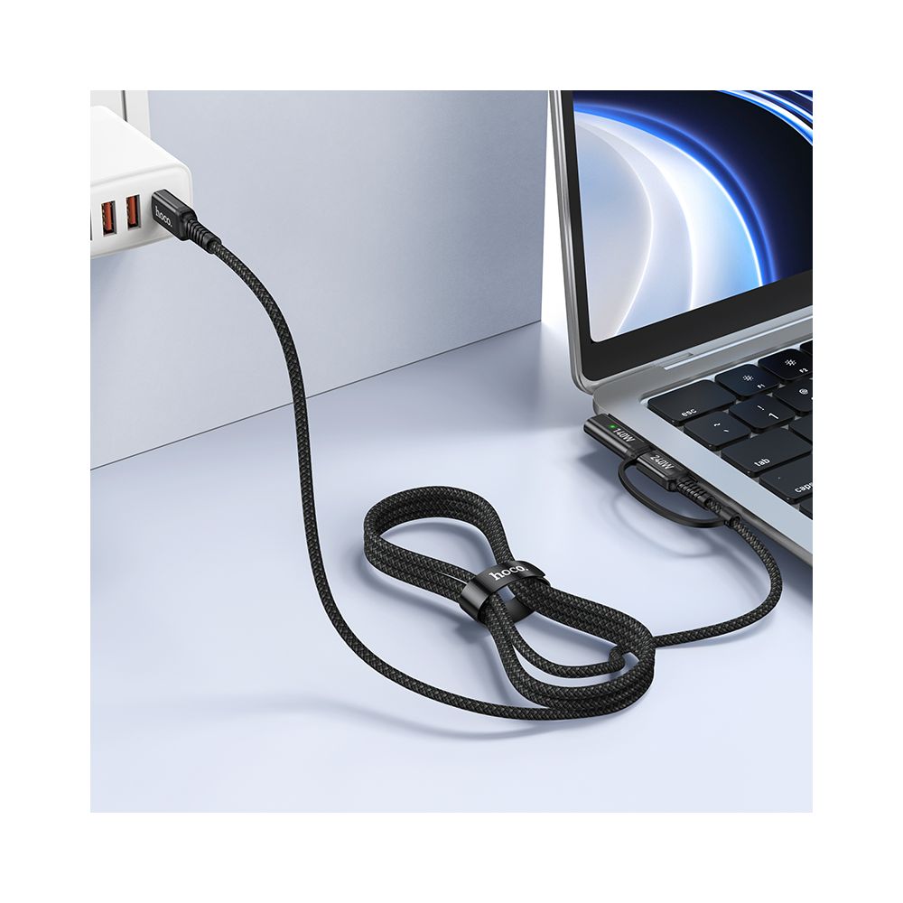 Nabíjací kábel HOCO U142, USB-C - USB-C / MagSafe 3, 240W, 1.8m, čierny