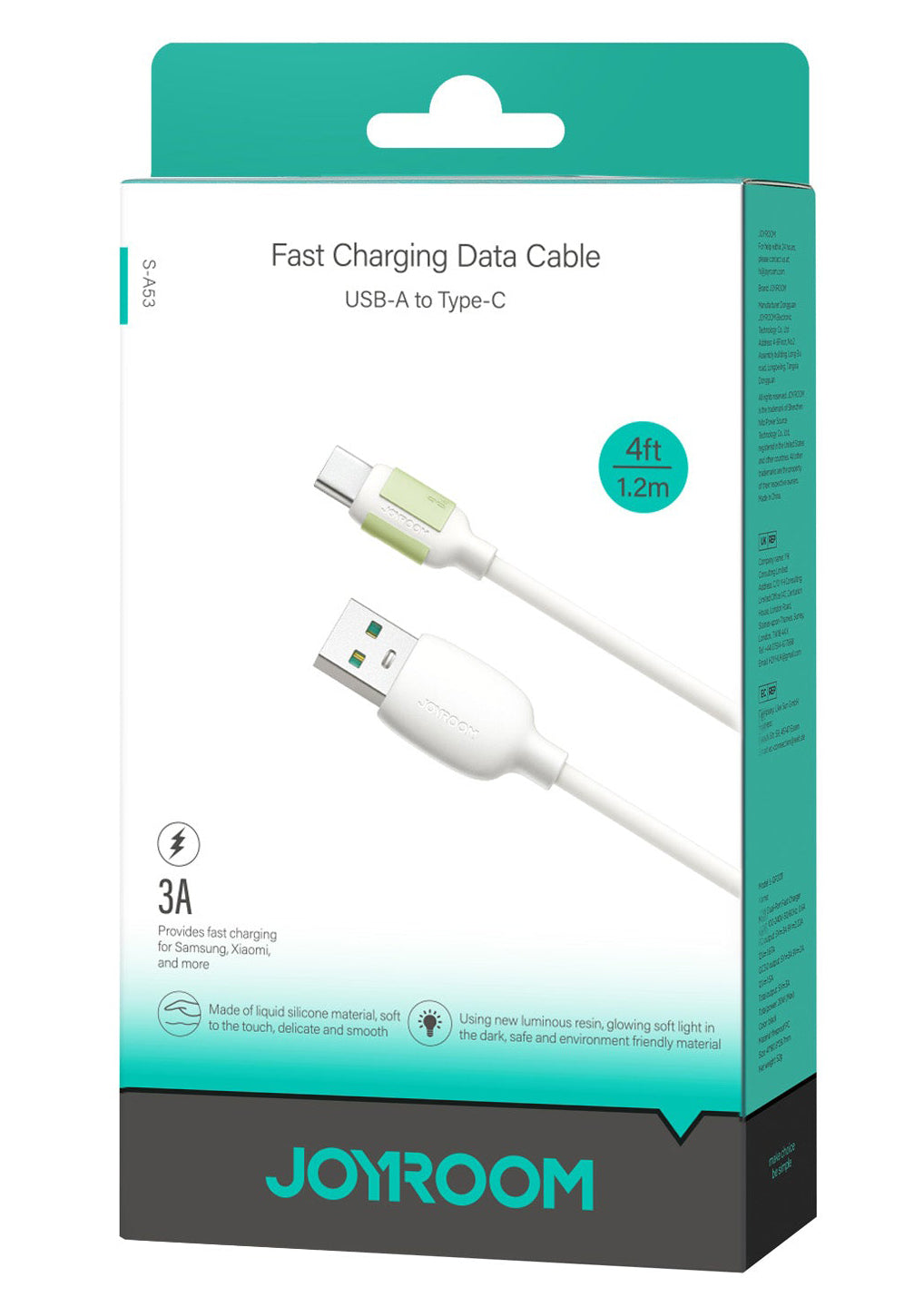 Dátový a nabíjací kábel USB-A - USB-C Joyroom S-A53, 18W, 1.2m, Béžový