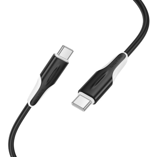 Dátový a nabíjací kábel USB-C - USB-C Borofone BX119 New, 60W, 1m, čierny