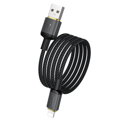 Dátový a nabíjací kábel USB-A - Lightning HOCO X128 Benefit, 12W, 1m, čierny