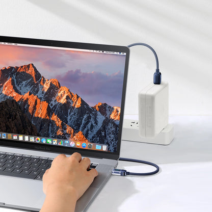 Dátový a nabíjací kábel USB-C - USB-C Joyroom A4 Display, 100W, 1.2m, Modrý