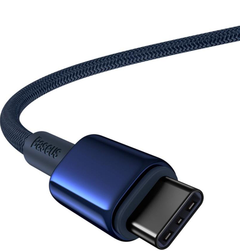Dátový a nabíjací kábel USB-C - USB-C Baseus Tungsten Gold, 100W, 1m, Námornícka modrá P10319800321-03