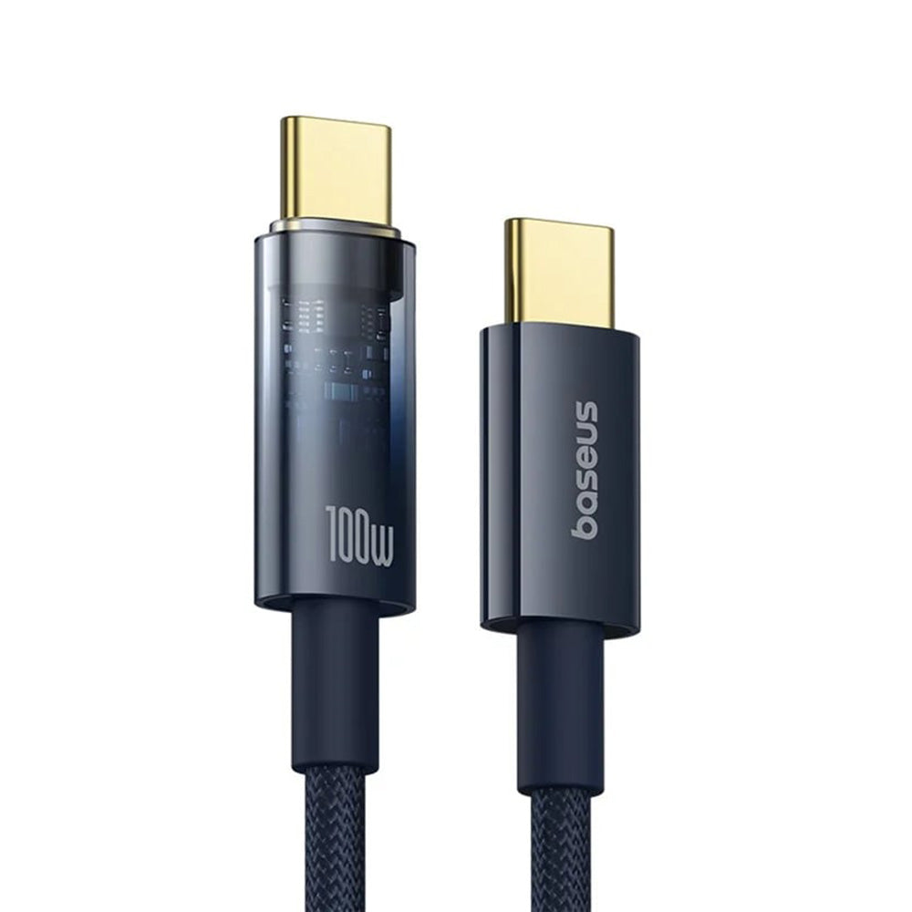 Dátový a nabíjací kábel USB-C - USB-C Baseus Explorer, 100W, 1m, Námornícka modrá P10319704321-00