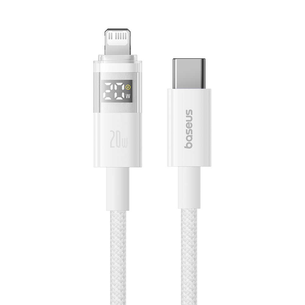 Dátový a nabíjací kábel USB-C - Lightning Baseus Display 2, 20W, 2m, Biela P10382703211-01
