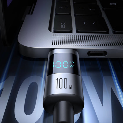 Dátový a nabíjací kábel USB-C - USB-C Joyroom S-A16 Pro Prism Display, 100W, 1.2m, čierny