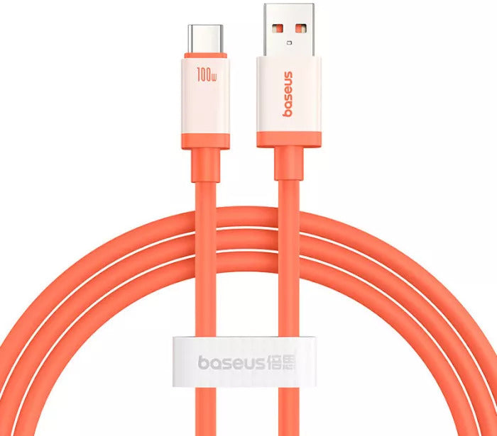 Dátový a nabíjací kábel USB-A - USB-C Baseus Zero Degree Series, 100W, 2m, Červený