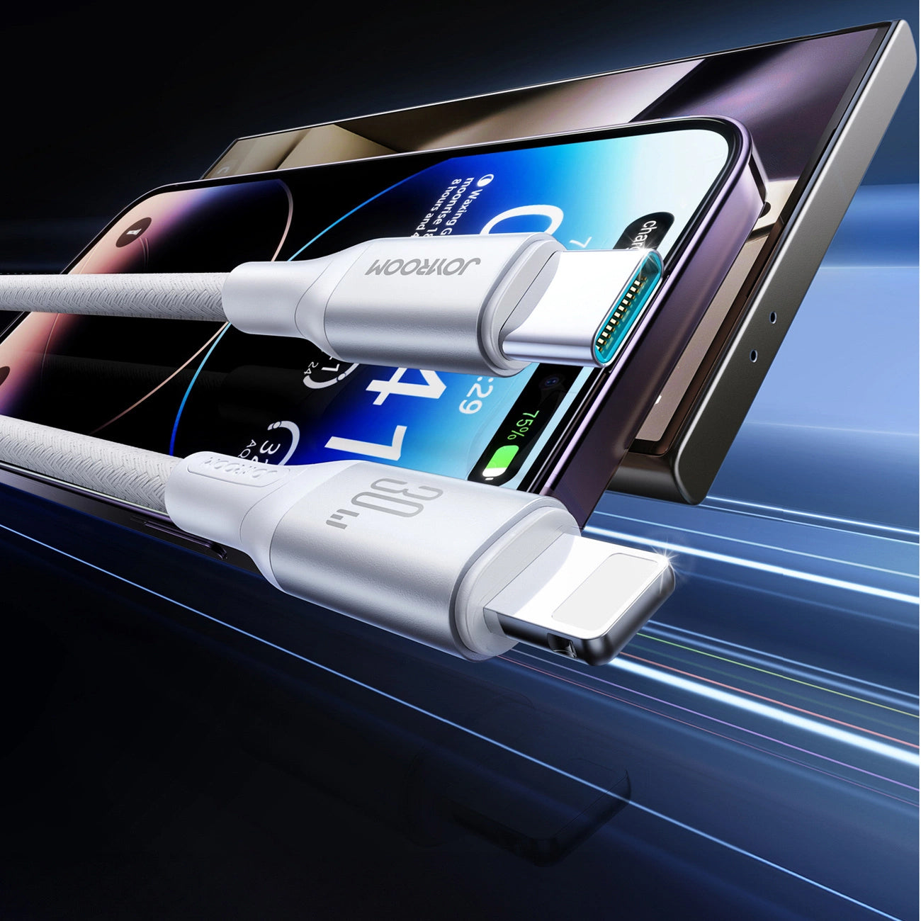Dátový a nabíjací kábel USB-C - Lightning Joyroom S-A28 Flash, 30W, 2m, Biela