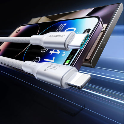 Dátový a nabíjací kábel USB-C - Lightning Joyroom S-A28 Flash, 30W, 2m, Biela