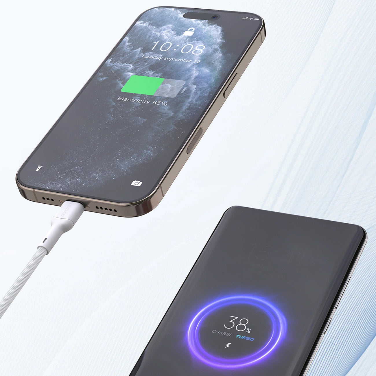 Dátový a nabíjací kábel USB-C - USB-C Dudao L9C, 65W, 1m, Biela