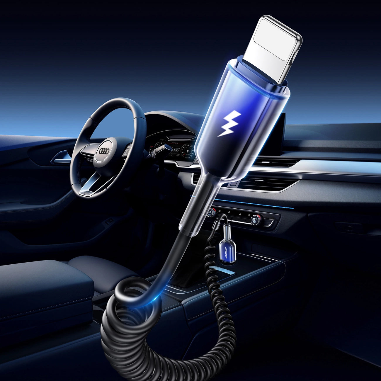 Dátový a nabíjací kábel USB-A - Lightning Joyroom S-A43 Crystal, 18W, 1.5m, čierny