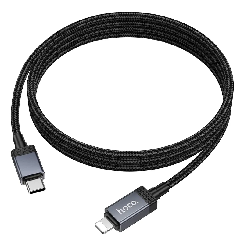 Dátový a nabíjací kábel USB-C - Lightning HOCO X118 Display, 27W, 1m, čierny