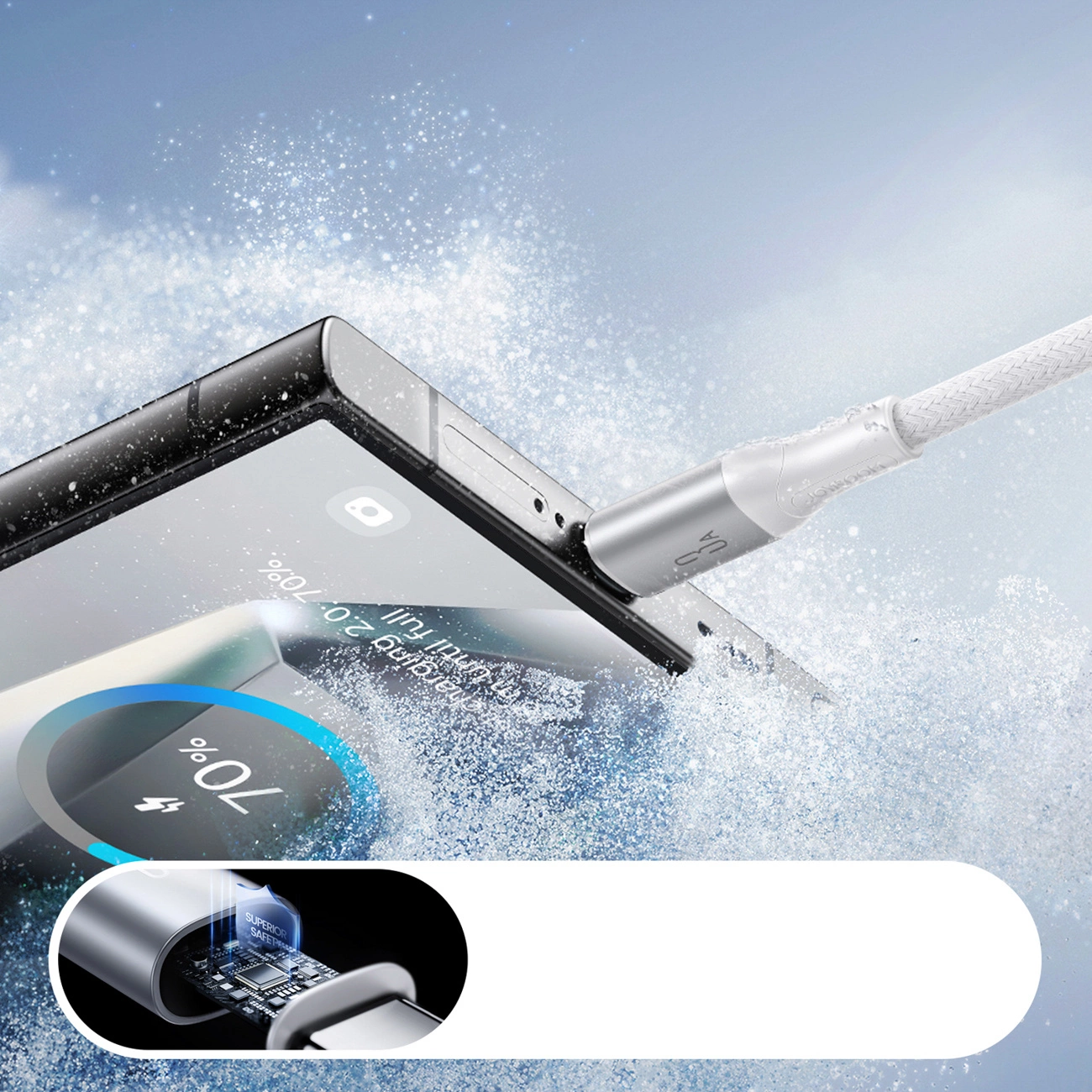 USB-A to USB-C Data and Charging Cable Joyroom S-A28 Flash, 18W, 1m, White