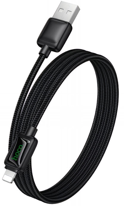Dátový a nabíjací kábel USB-A - Lightning HOCO U146, 12W, 1.2m, čierny