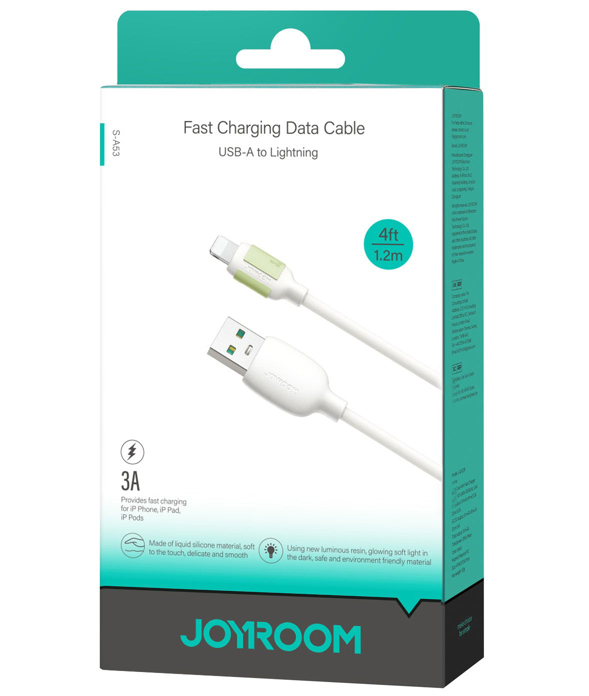 Dátový a nabíjací kábel USB-A - Lightning Joyroom S-A53, 18W, 1.2m, Béžový