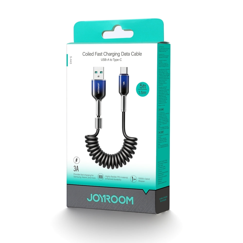 Dátový a nabíjací kábel USB-A - USB-C Joyroom S-A43 Crystal, 60W, 1.5m, čierny
