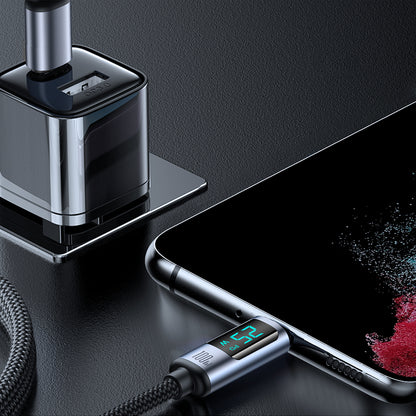 Dátový a nabíjací kábel USB-C - USB-C Joyroom S-A16 Prism Display, 100W, 1.2m, čierny