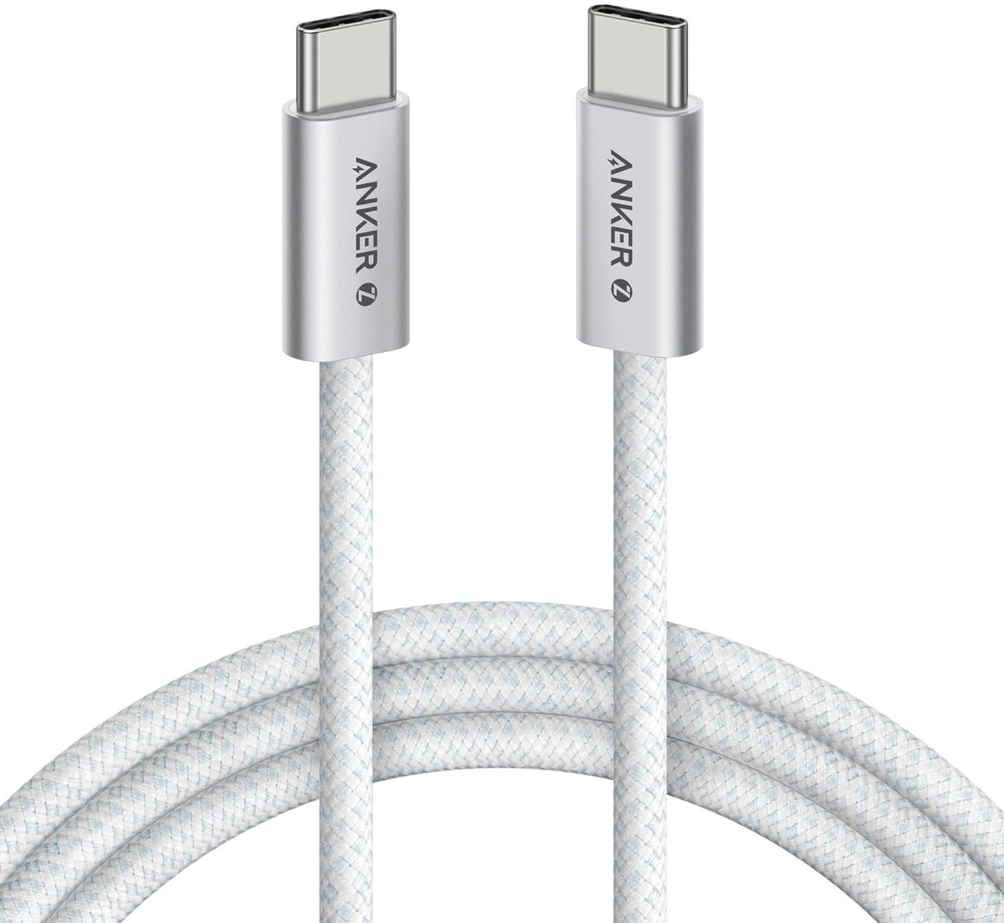 Dátový a nabíjací kábel USB-C - USB-C Anker Zolo, 240W, 1m, Biely A8060H21