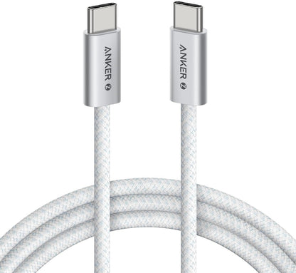 Dátový a nabíjací kábel USB-C - USB-C Anker Zolo, 240W, 1m, Biely A8060H21