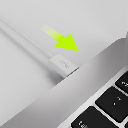 Dátový a nabíjací kábel USB-C - USB-C Allity. AUC-03, 100W, 2m, Biela