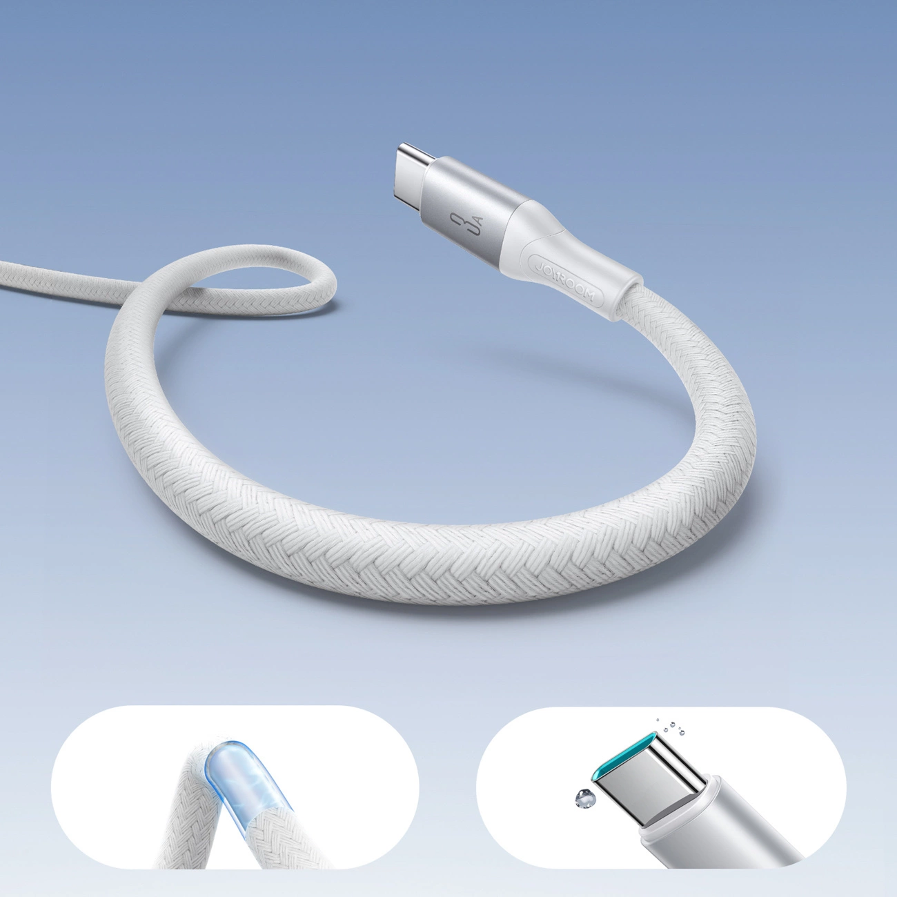Dátový a nabíjací kábel USB-A - USB-C Joyroom S-A28 Flash, 18W, 1m, Biela