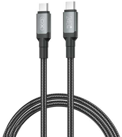 Dátový a nabíjací kábel USB-C - USB-C XO Design NB-Q264A, 240W, 1m, čierny