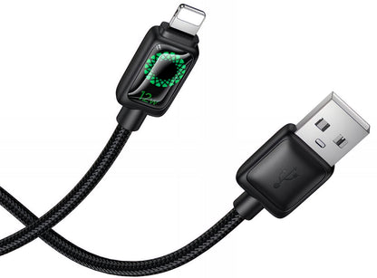 Dátový a nabíjací kábel USB-A - Lightning HOCO U146, 12W, 1.2m, čierny