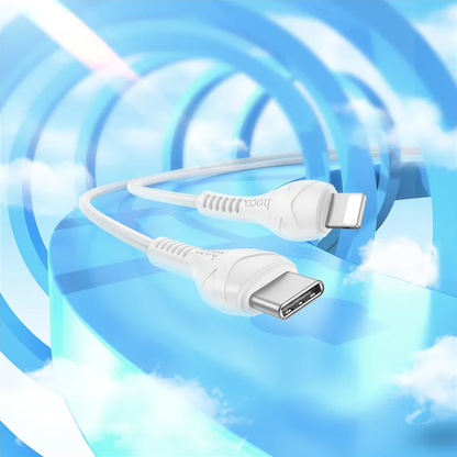 Dátový a nabíjací kábel USB-C - Lightning HOCO X37, 27W, 1m, Biely