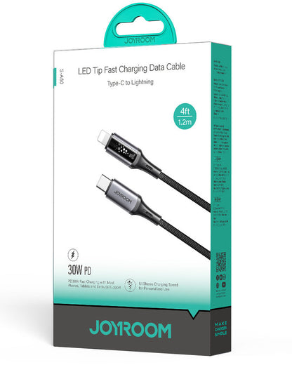 Dátový a nabíjací kábel USB-C - Lightning Joyroom S-A60 StarTalk, 30W, 1.2m, čierny