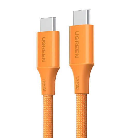 Dátový a nabíjací kábel USB-C - USB-C UGREEN L502, 100W, 1m, Oranžový