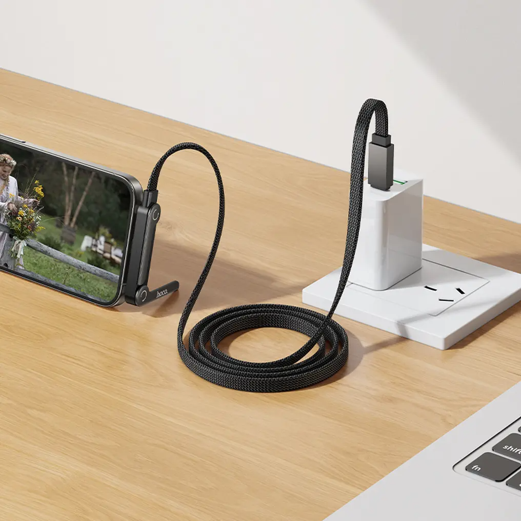 Dátový a nabíjací kábel USB-C - USB-C HOCO U150 Exquisite, 60W, 1,2m, čierny