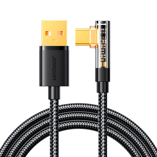 Dátový a nabíjací kábel USB-A - USB-C Joyroom S-UC027A6 Angled, 60W, 1.2m, čierny