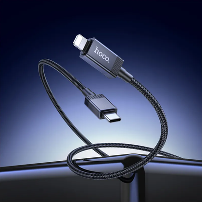 Dátový a nabíjací kábel USB-C - Lightning HOCO X118 Display, 27W, 1m, čierny