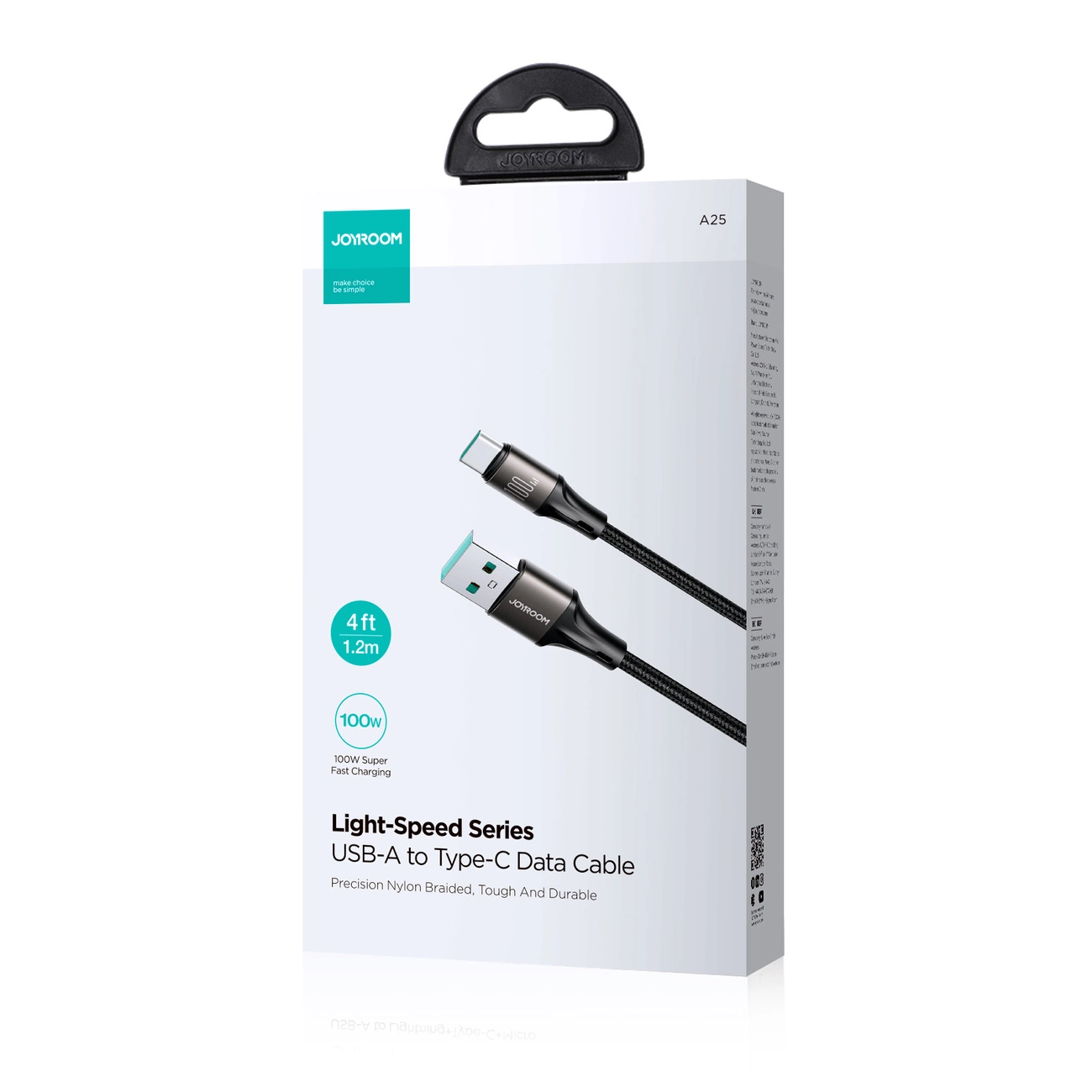 Dátový a nabíjací kábel USB-A - USB-C Joyroom S-A25 Light-Speed, 100W, 1.2m, čierny