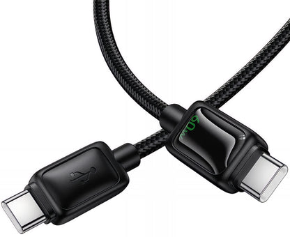 Dátový a nabíjací kábel USB-C - USB-C HOCO U146, 60W, 1.2m, čierny