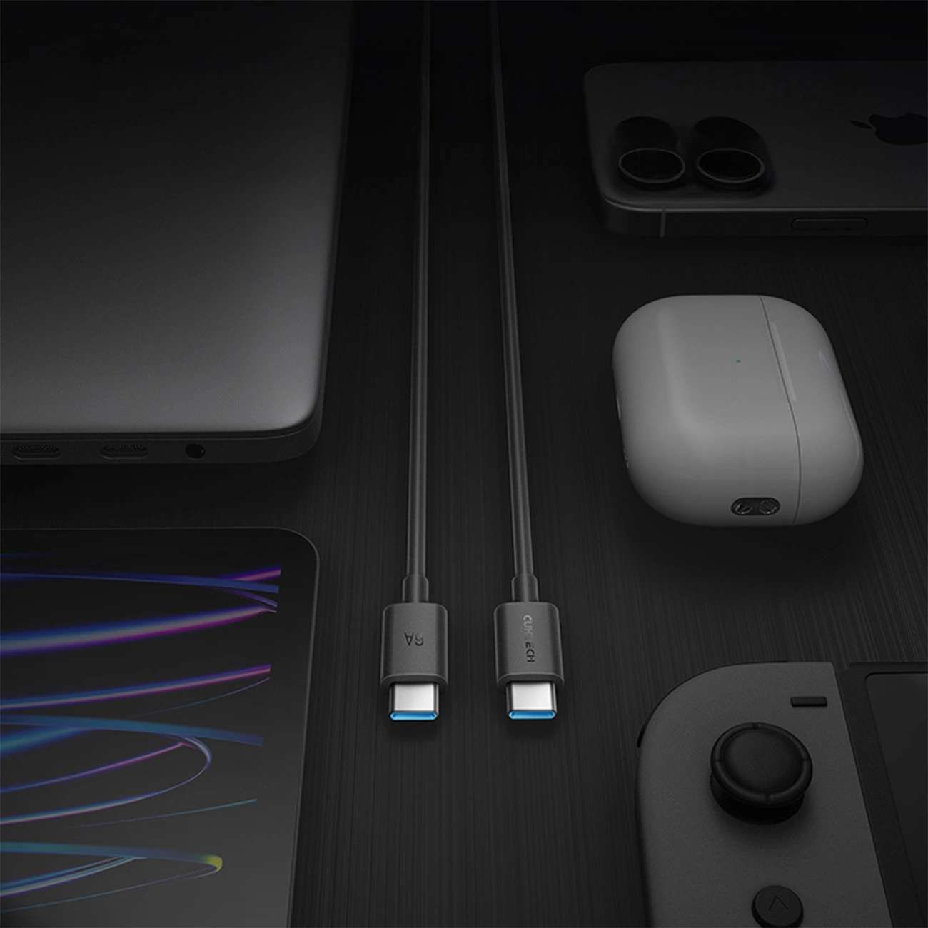 Dátový a nabíjací kábel USB-C - USB-C Cuktech, 240W, 1.5m, Čierny CKCTC615NCBK
