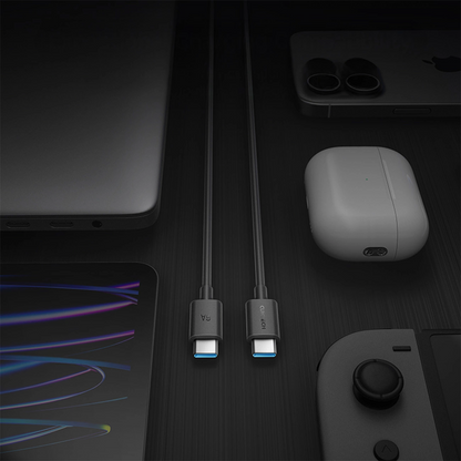 Dátový a nabíjací kábel USB-C - USB-C Cuktech, 240W, 1.5m, Čierny CKCTC615NCBK
