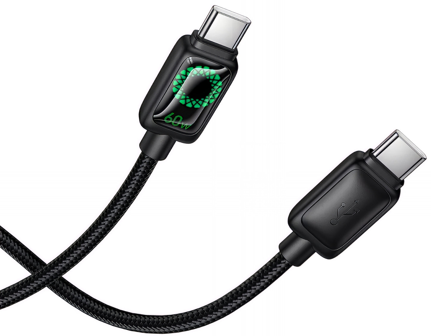 Dátový a nabíjací kábel USB-C - USB-C HOCO U146, 60W, 1.2m, čierny