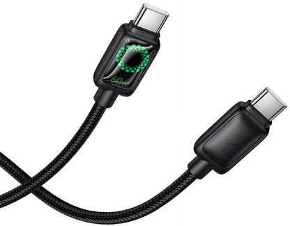 Dátový a nabíjací kábel USB-C - USB-C HOCO U146, 60W, 1.2m, čierny
