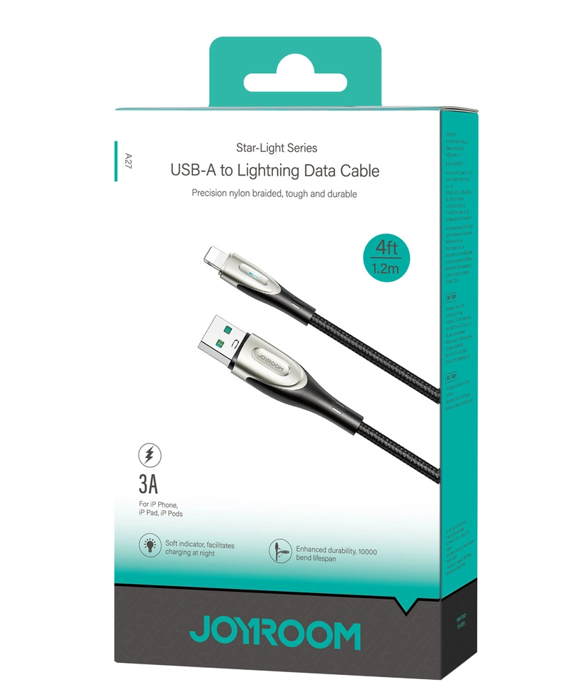 Dátový a nabíjací kábel USB-A - Lightning Joyroom SA31-AL3, 18W, 1,2 m, čierny