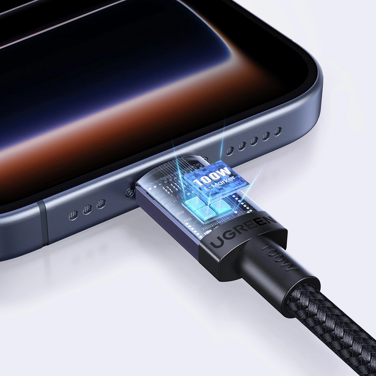 Dátový a nabíjací kábel USB-C - USB-C UGREEN, 100W, 2m, čierny