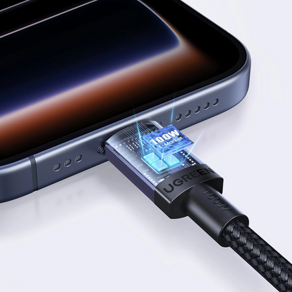 Dátový a nabíjací kábel USB-C - USB-C UGREEN, 100W, 2m, čierny