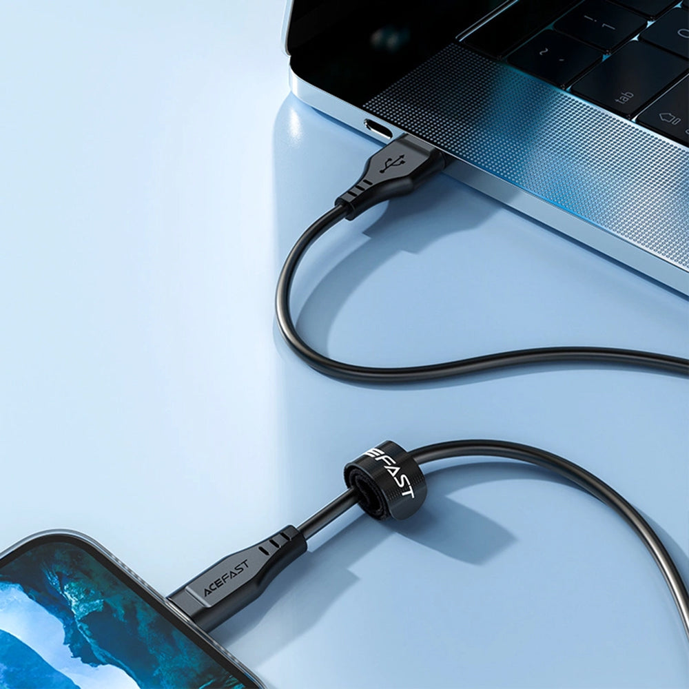Dátový a nabíjací kábel USB-A - Lightning Acefast C3-02, 18W, 1.2m, čierny