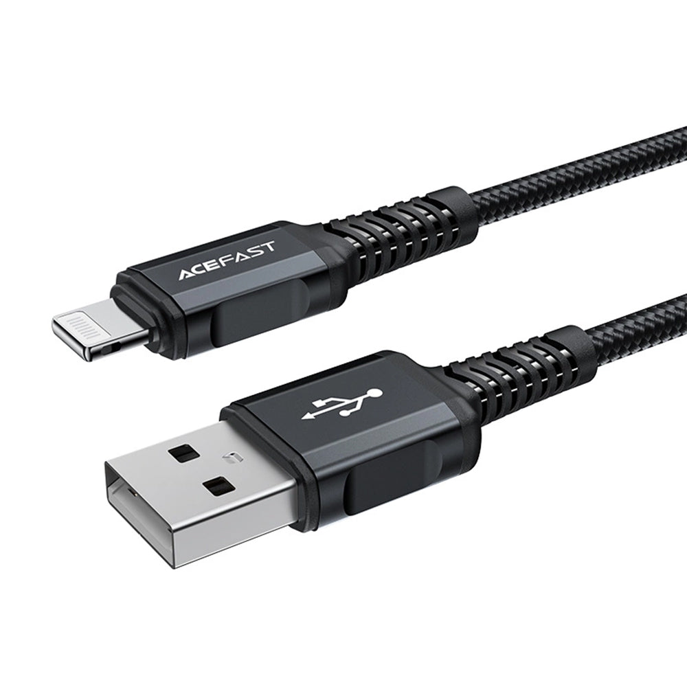 USB-A to Lightning Data and Charging Cable Acefast C4-02, 18W, 1.8m, Black