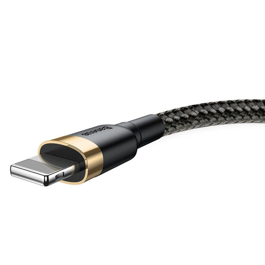 Dátový a nabíjací kábel USB-A - Lightning Baseus Cafule, 18W, 2m, Zlatý CALKLF-CV1