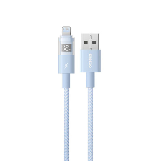 Dátový a nabíjací kábel USB-A - Lightning Baseus Display 2, 12W, 1m, Modrý P10382700311-00