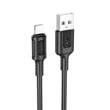 Dátový a nabíjací kábel USB-A - Lightning Borofone BX111 Feliz, 18W, 1m, čierny