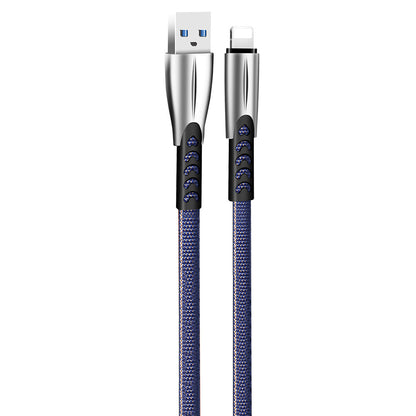 Dátový a nabíjací kábel USB-A - Lightning ColorWay CW-CBUL010, 18W, 1m, Modrý