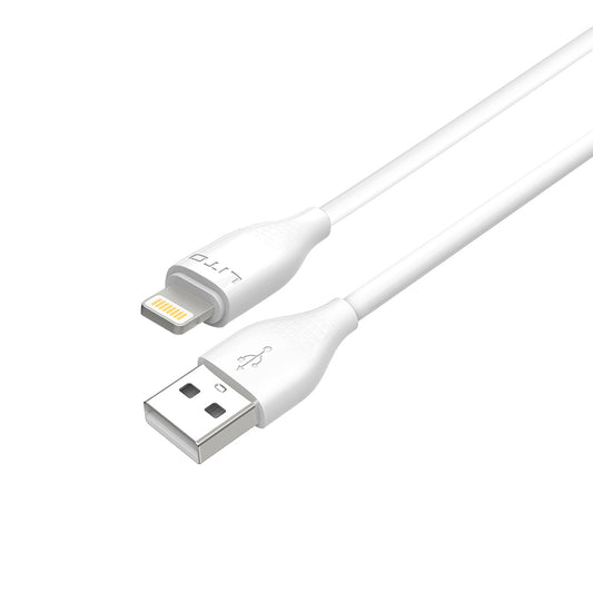 Dátový a nabíjací kábel USB-A - Lightning Lito LD03L, 18W, 1m, Biela
