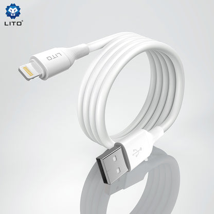 Dátový a nabíjací kábel USB-A - Lightning Lito LD06L, 18W, 1m, Biela